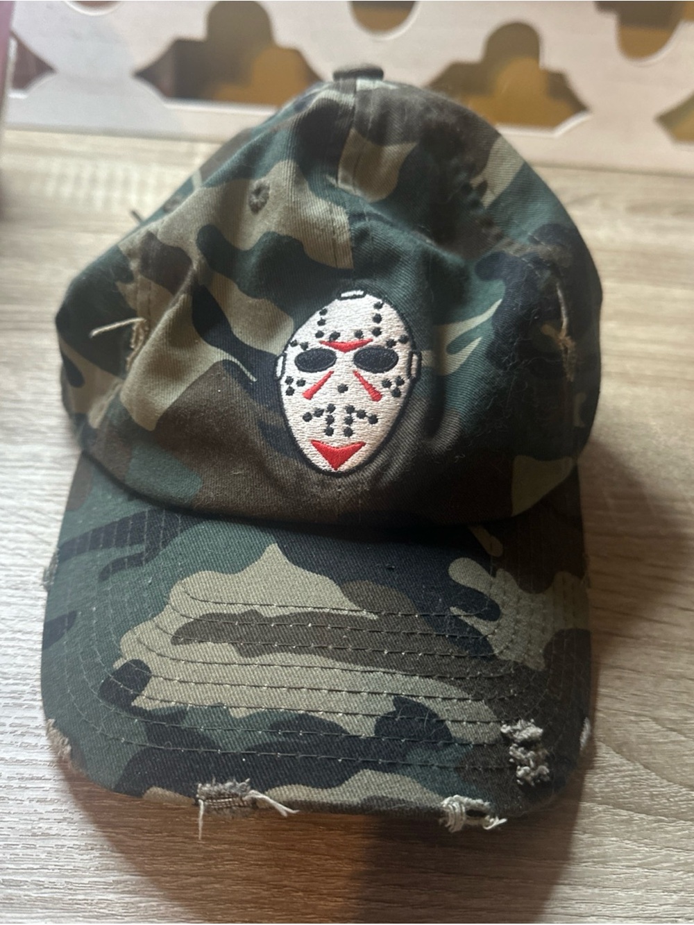 Field Grade Cereal Killers Distressed camo Adjustable Cap Friday the 13th Jason